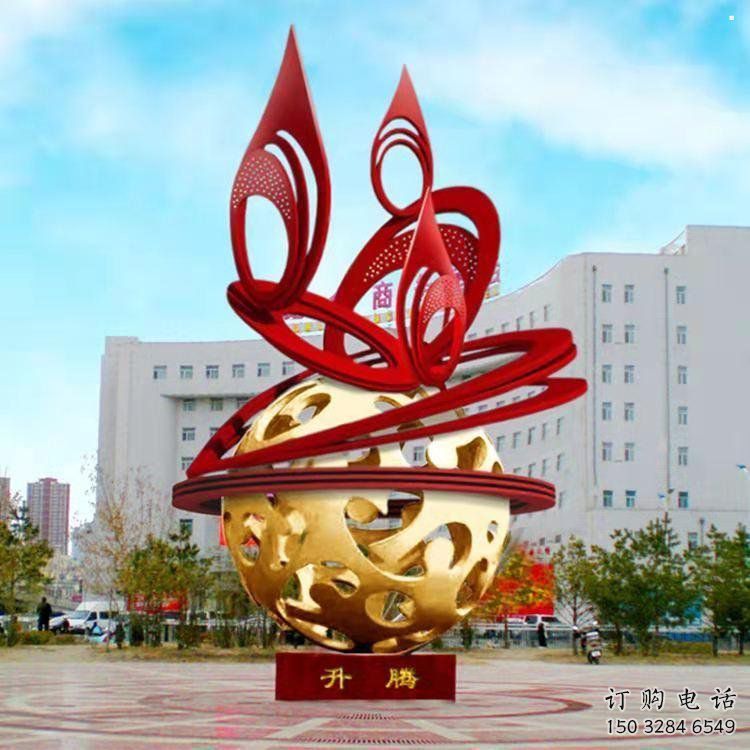 鏤空球雕塑展品，街頭雕塑，烤漆鏤空球雕塑供需