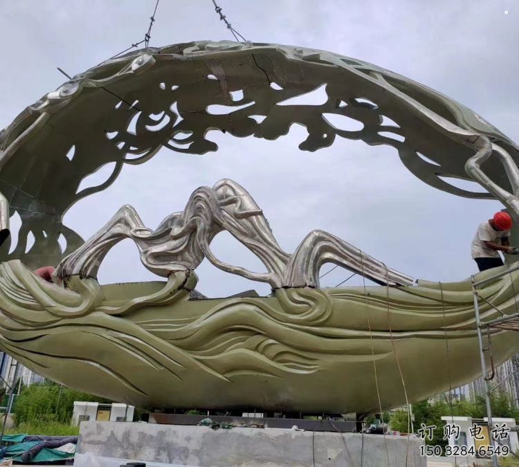 空心球雕塑點擊，城區小品，鏤空空心球雕塑承接