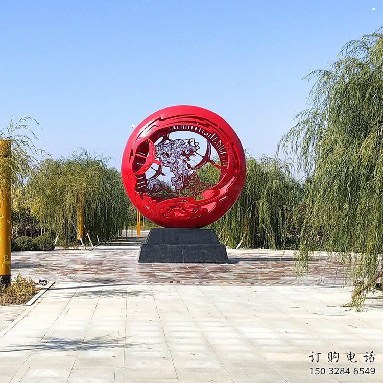 空心球雕塑訂做，戶外雕塑，不銹鋼鏤空空心球雕塑廠家