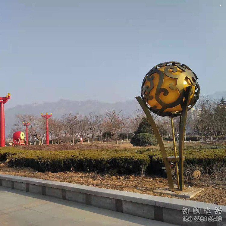 空心球雕塑生產商，動態雕塑，鏤空空心球雕塑定制