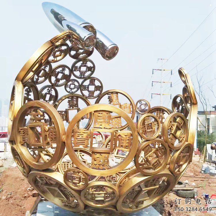 空心球雕塑制造商，露天雕塑，鏤空空心球雕塑訂做廠家