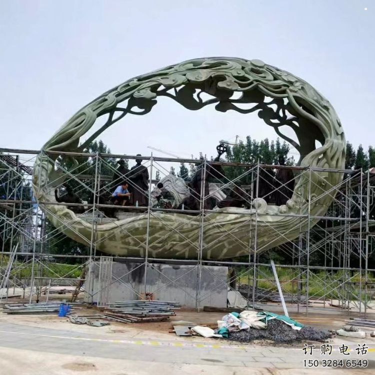 空心球雕塑制作，景區案例，鏤空空心球雕塑廠家