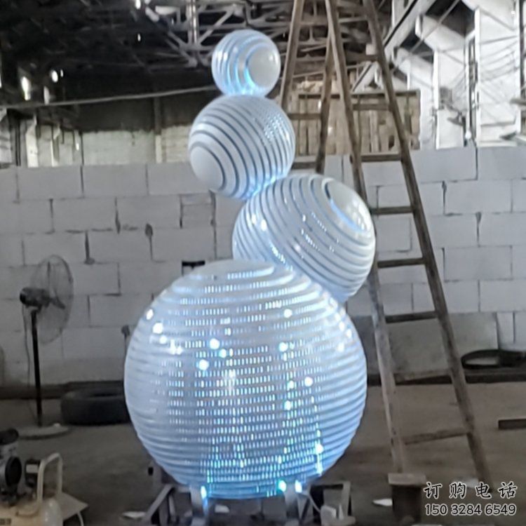 燈光球雕塑廠，街道標識，不銹鋼燈光球雕塑供應