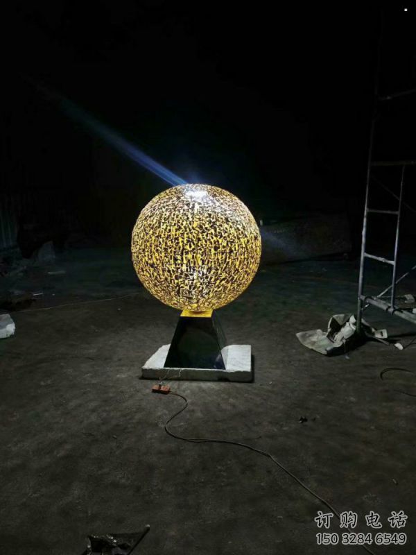 燈光球雕塑制作，景觀雕塑，不銹鋼燈光球雕塑廠家