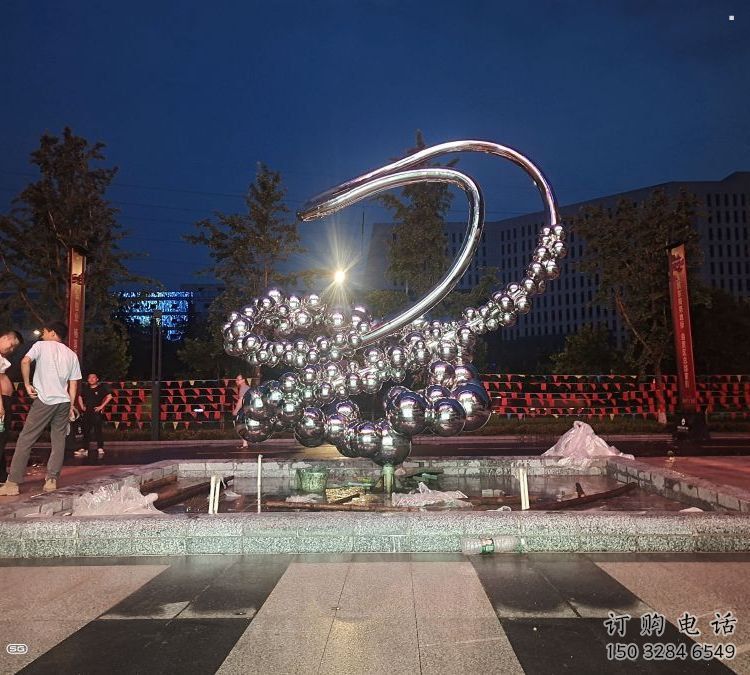 原子球雕塑選用，彩鋼制作，不銹鋼原子球雕塑制造商