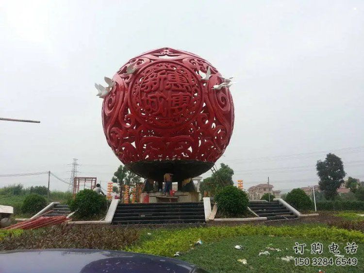 圓球雕塑服務商，街道標識，景觀烤漆圓球雕塑定制