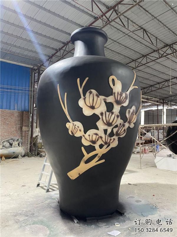 制造花瓶雕塑專供，地標擺件，玻璃鋼花瓶雕塑訂做