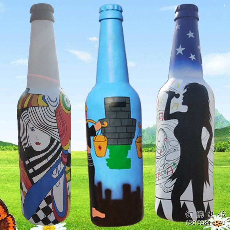 啤酒瓶雕塑供求，景區案例，景觀玻璃鋼啤酒瓶雕塑精選