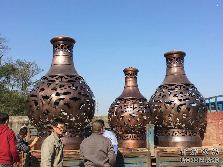 銅花瓶雕塑精選，戶外雕塑，景觀銅花瓶雕塑優價