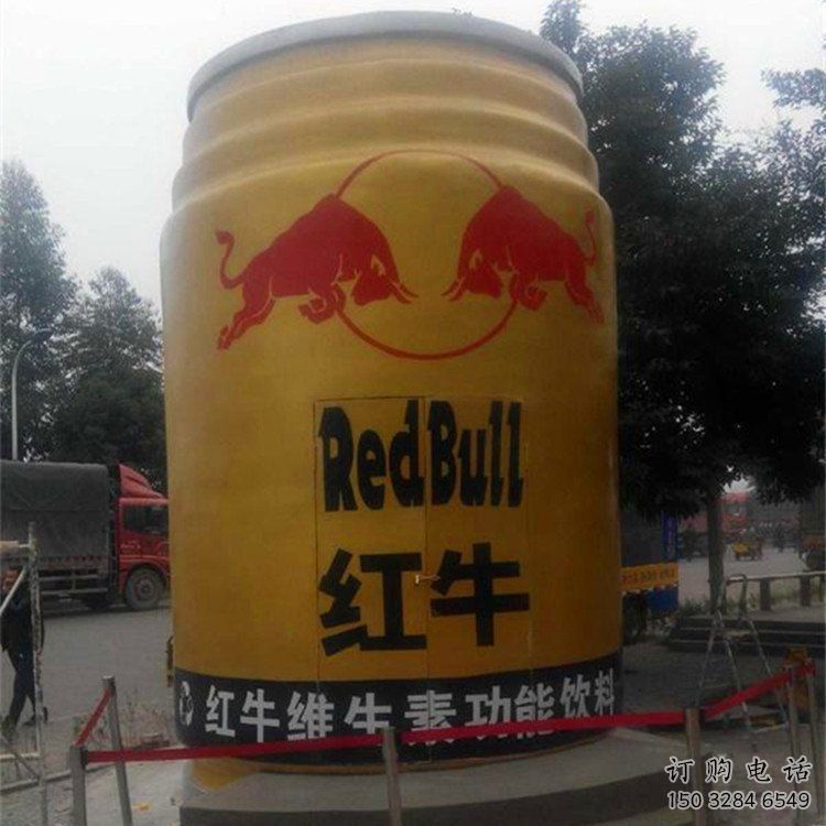 飲料瓶雕塑制造商，小區(qū)擺件，玻璃鋼飲料瓶雕塑提供