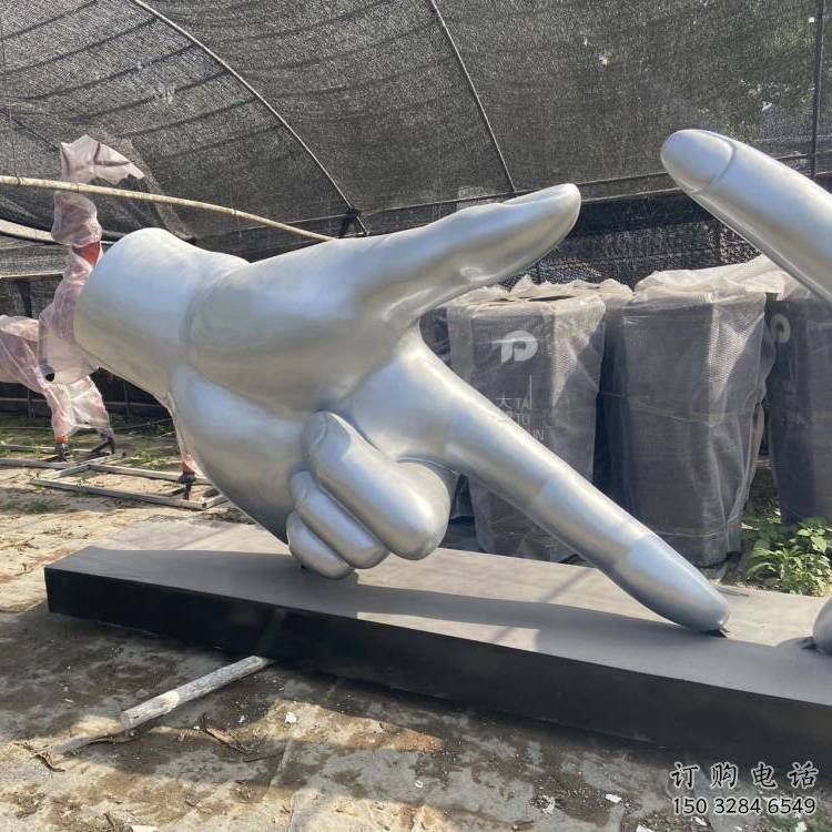 剪刀手雕塑訂做，校園雕塑，不銹鋼剪刀手雕塑廠家