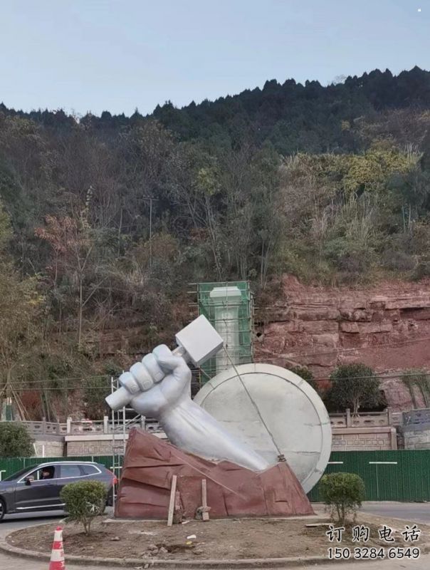 拳頭雕塑供求，中式工藝，不銹鋼拳頭雕塑廠家