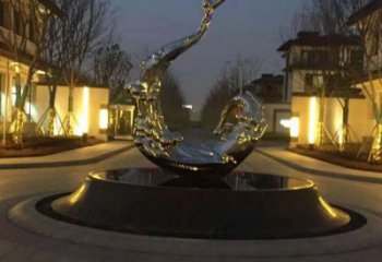 大型海浪紋雕塑公司,花園小品,不銹鋼海浪雕塑提供