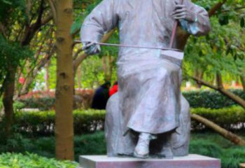 拉二胡雕塑專供，景區(qū)雕塑，仿古民俗人物雕塑提供