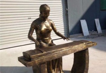 彈古箏雕塑承接，景區案例，民俗人物雕塑承接