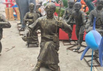 彈古箏雕塑供求，露天雕塑，民俗人物雕塑制作