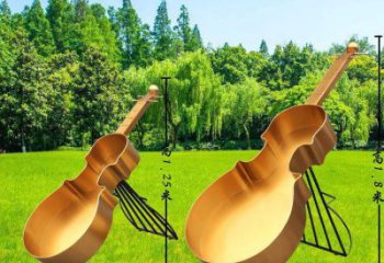 小提琴雕塑訂做，美陳雕塑，烤漆提琴雕塑批發