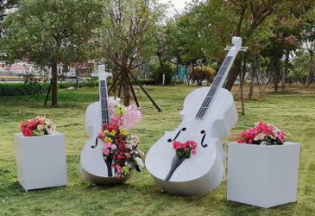 提琴雕塑批發(fā)，水景雕塑，不銹鋼提琴雕塑供求