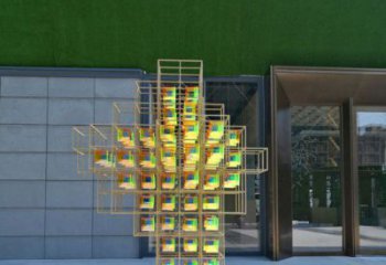 魔方雕塑定制，抽象雕塑，燈光魔方雕塑預(yù)定