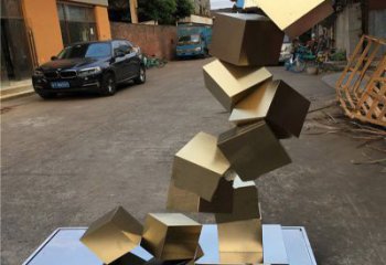 方塊雕塑承接，戶外雕塑，不銹鋼方塊雕塑生產(chǎn)