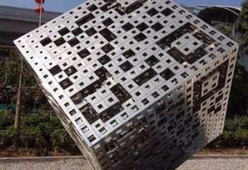 方塊方案展品，街頭雕塑，地產(chǎn)不銹鋼方塊雕塑供需