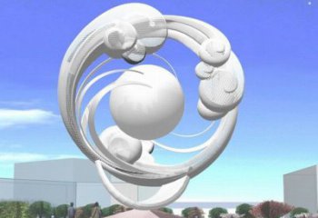 鏤空球雕塑定制，露天雕塑，烤漆鏤空球雕塑展品