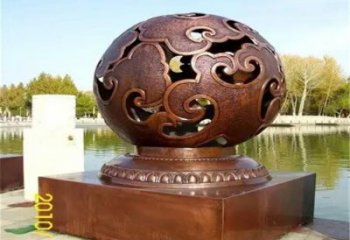 鏤空球雕塑服務商，街景小品烤漆鏤空球雕塑訂做