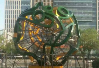 鏤空球雕塑精選，廣場系列，烤漆鏤空球雕塑廠家