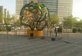 鏤空球雕塑制造商，動態雕塑，烤漆鏤空球雕塑精品