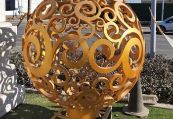 鏤空球雕塑制作，廣場雕塑，烤漆鏤空球雕塑廠家