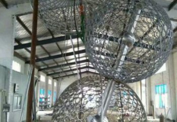 空心球雕塑點擊，景觀雕塑，鏤空空心球雕塑制作