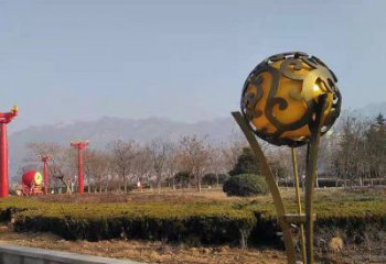 空心球雕塑生產商，動態雕塑，鏤空空心球雕塑定制