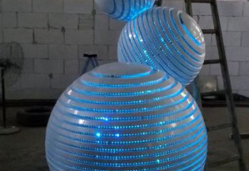 燈光球雕塑點擊，多彩藝術，不銹鋼燈光球雕塑訂做廠家