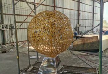 燈光球雕塑展示，園林裝飾，不銹鋼燈光球雕塑承接