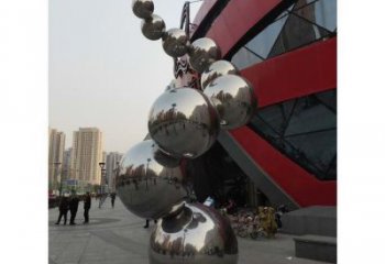 分子球雕塑訂做，景觀雕塑，不銹鋼分子球雕塑提供