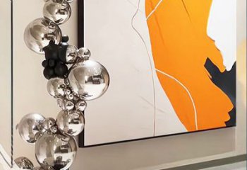 分子球雕塑定制，室外軟裝，不銹鋼分子球雕塑生產商