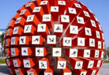 花球雕塑定制，景觀雕塑，不銹鋼花球雕塑展品