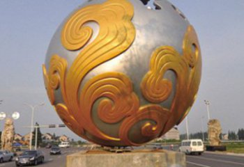花紋球雕塑廠，景觀雕塑，不銹鋼花紋球雕塑制作承接