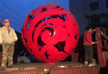 花紋球雕塑訂做，歐式風格，不銹鋼花紋球雕塑選定