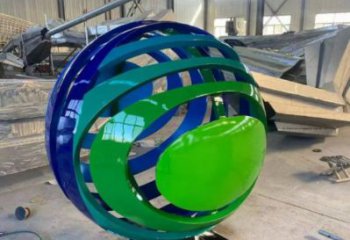 景觀球雕塑定制，地標雕塑，不銹鋼景觀球雕塑定做