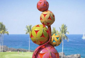 繡球雕塑指用，戶外擺放，不銹鋼繡球雕塑廠家