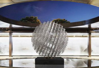 鏤空球雕塑擺件，室外軟裝，異形鏤空球雕塑定制