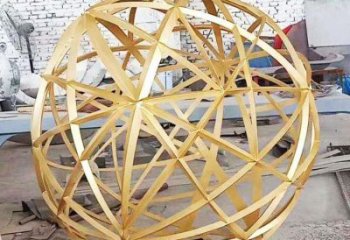 鏤空球雕塑定價，景觀雕塑，異形鏤空球雕塑擺件廠家