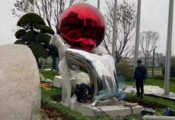 圓球雕塑服務商，街景小品，環境烤漆圓球雕塑訂做