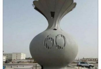 花瓶雕塑定做，城區(qū)小品，裝飾玻璃鋼花瓶雕塑定價(jià)