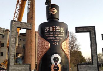 廣場酒瓶雕塑，抽象景觀雕塑，抽象效果