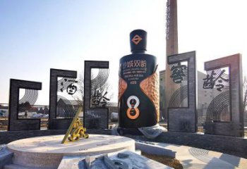 景觀酒瓶雕塑，彩繪景觀雕塑，彩繪工藝