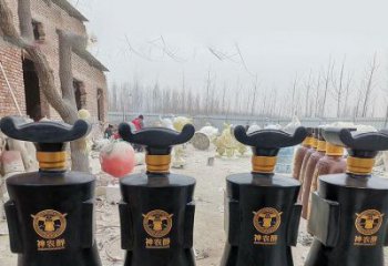 酒瓶雕塑供求，美陳雕塑，玻璃鋼酒瓶雕塑優(yōu)選
