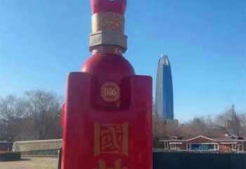 洋酒瓶雕塑精品，標識雕塑，玻璃鋼洋酒瓶雕塑供給