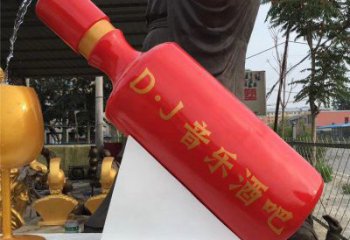 酒瓶雕塑批發(fā)，水景雕塑，抽象流水酒瓶雕塑定價